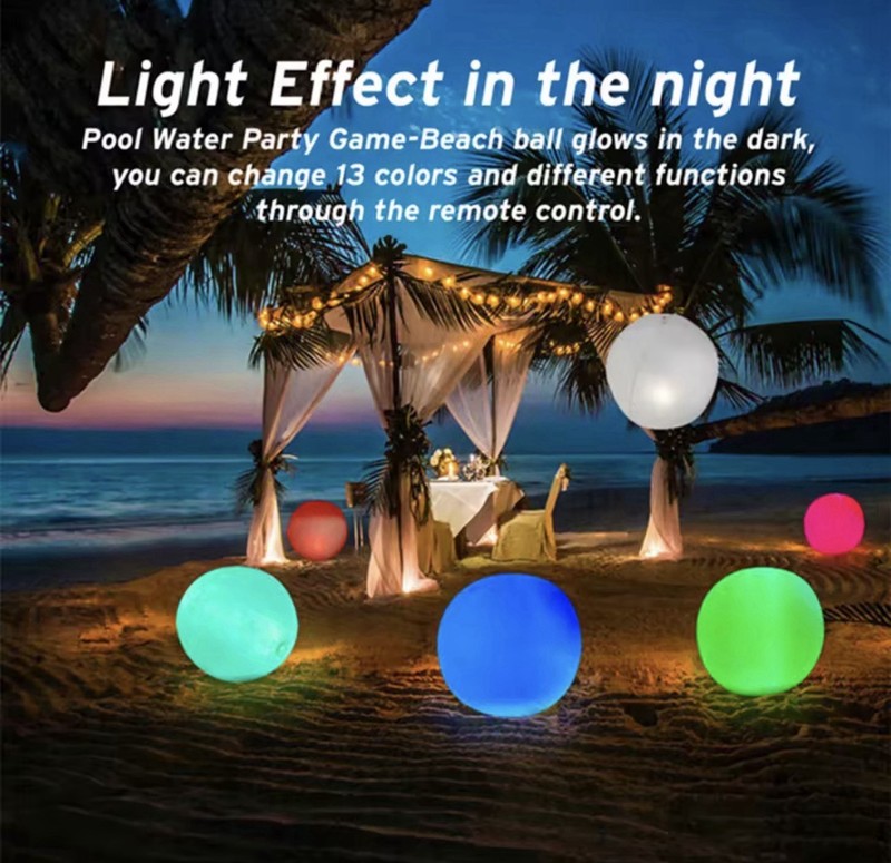 6 PACK LED Inflatable Pool Floating Balls Glow Waterproof Beach Party Lights gallery