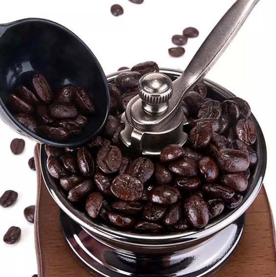 Solid Wood Manual Coffee Bean Mill Hand-operated Small Grinder Crusher hand gallery
