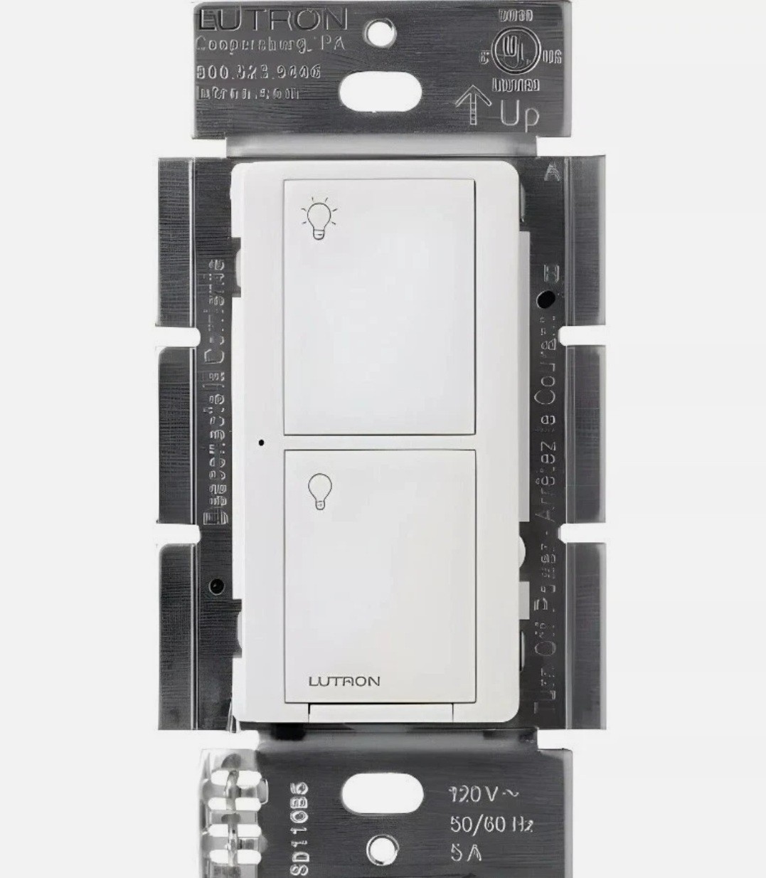 Lutron PD-5ANS-WH-R WIRELS Switch WHT 5A, White & Gray gallery