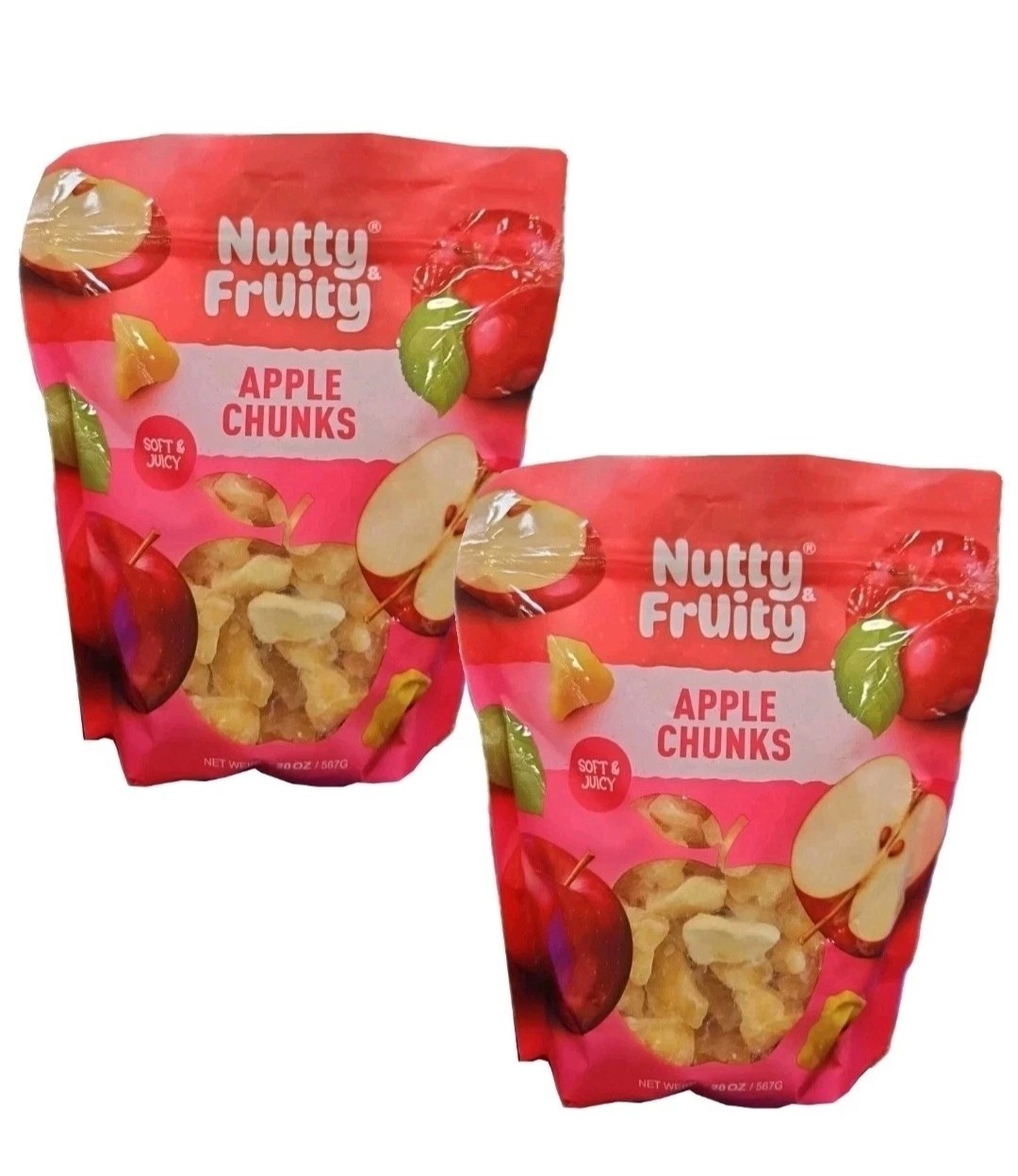 2 Packs Nutty & Fruity Apple Chunks NET WT 40 OZ Juicy & Soft gallery
