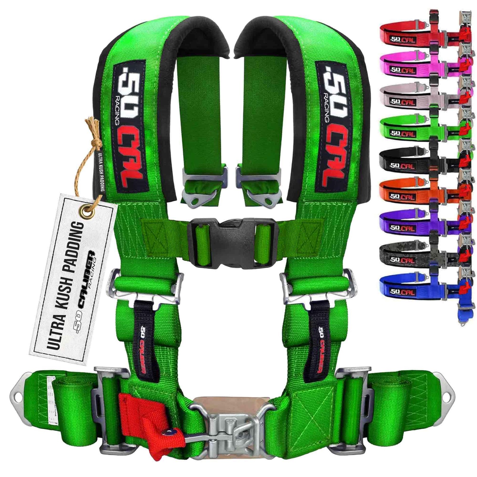 1pc Green 4 Point Harness for Bucket Seat, Latch Release, 9 Color Options, Ra... gallery