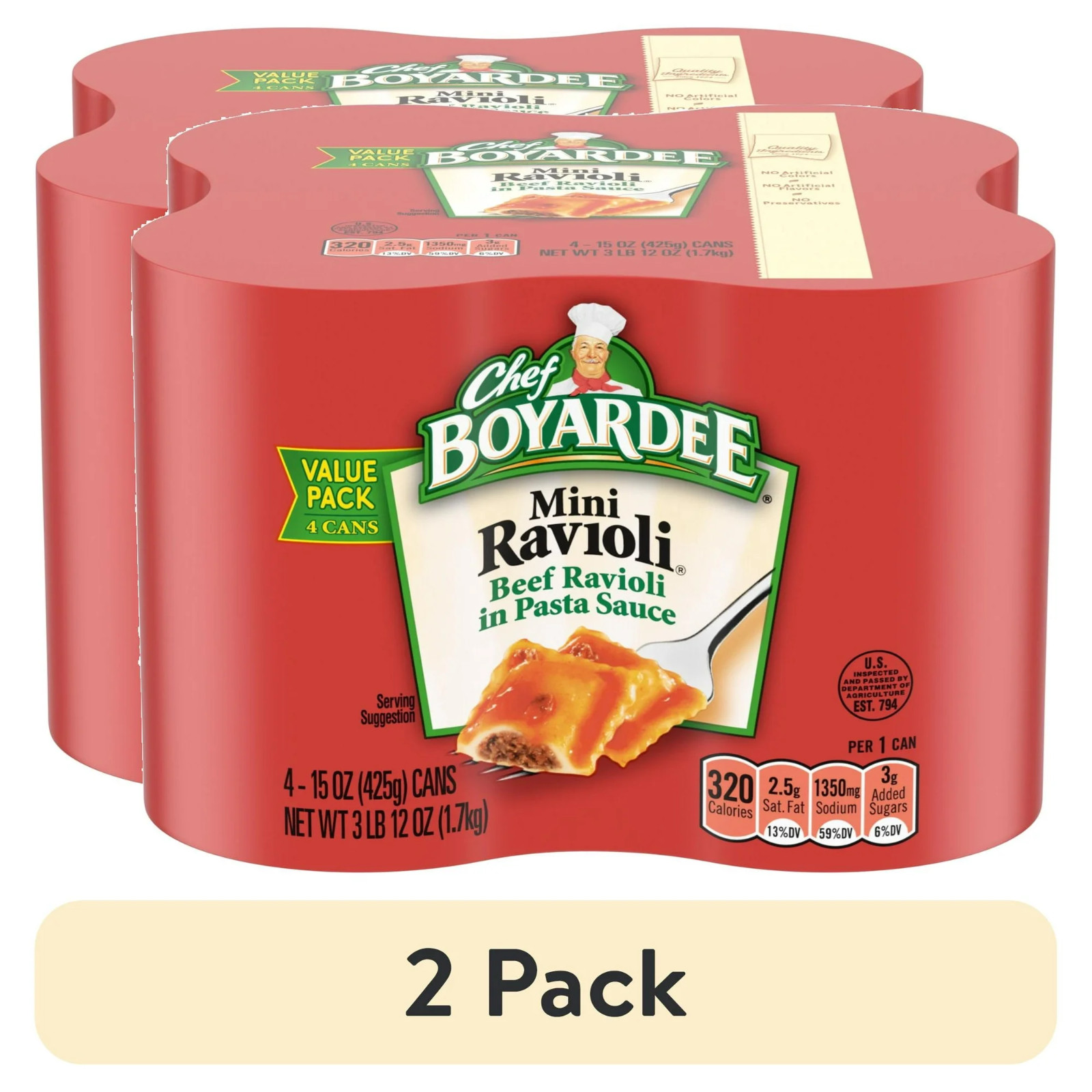 Chef Boyardee Mini Beef Ravioli in Tomato Sauce, Microwave Pasta, 8 Packs, 15 oz gallery
