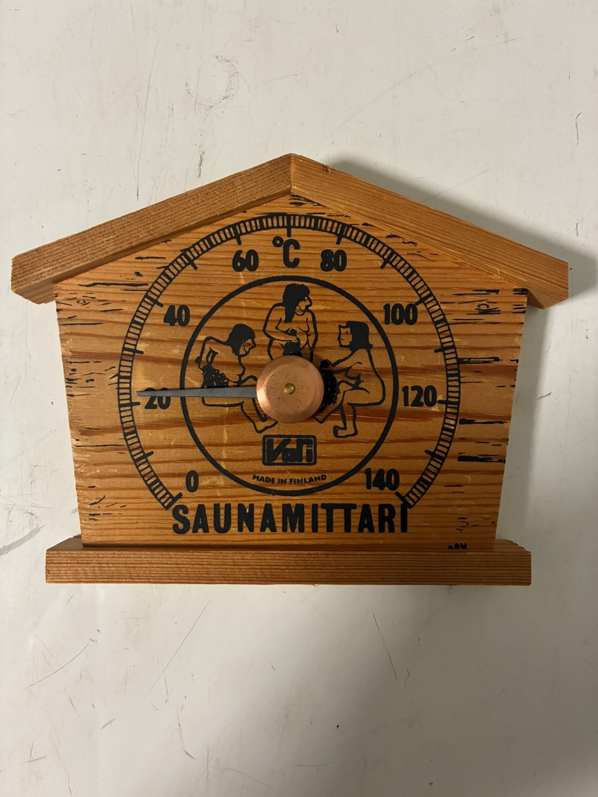Vari Sauna Thermometer Vintage Wood Made in Finland 17,2cm X 13,4cm gallery