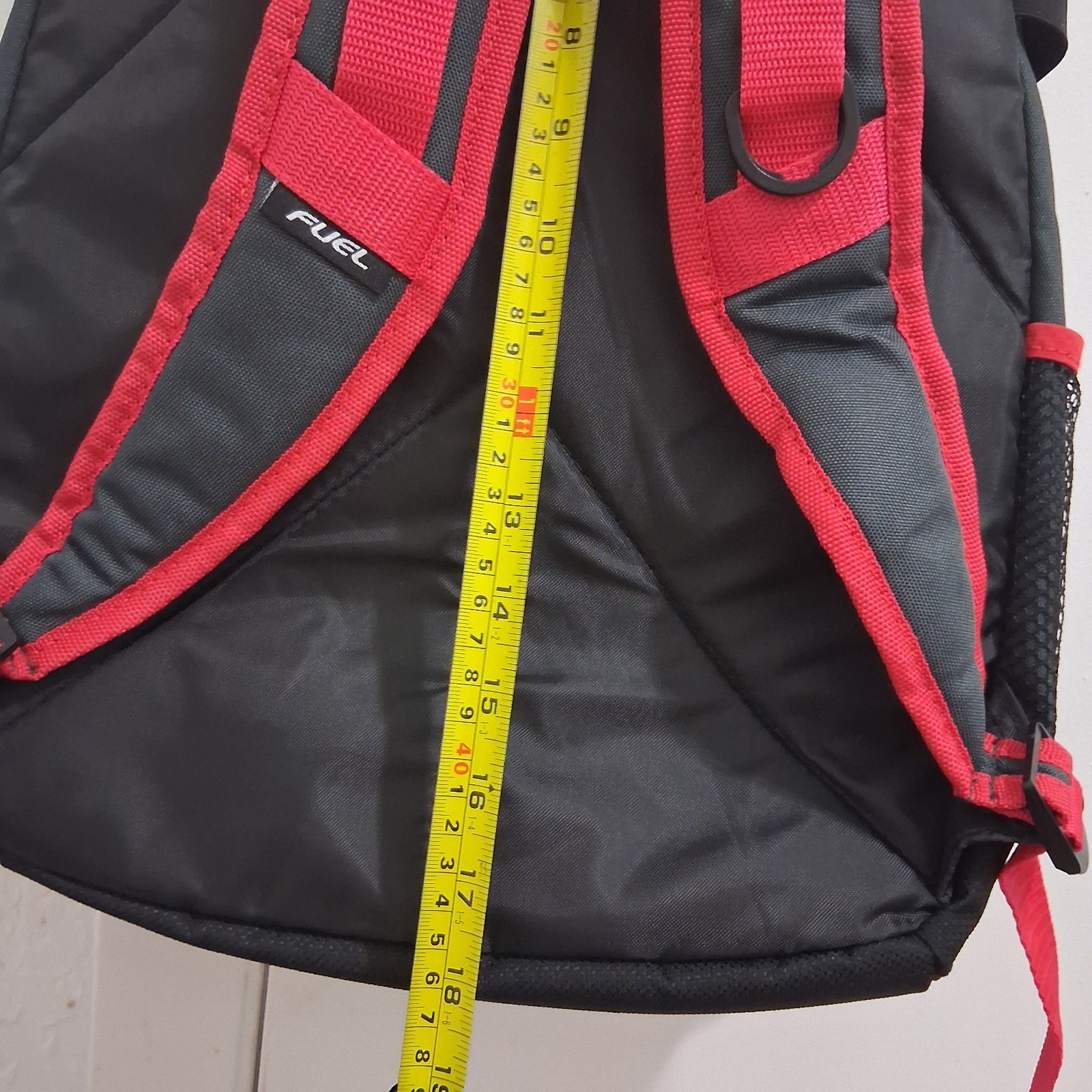 Fuel Black and Red Hiking Backpack Reflective Strip 4 Pockets Polyester 5