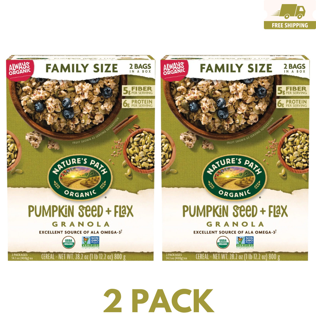 2 Packs Nature's Path Organic Pumpkin Seed + Flax Granola 28.2 oz Each Pack gallery