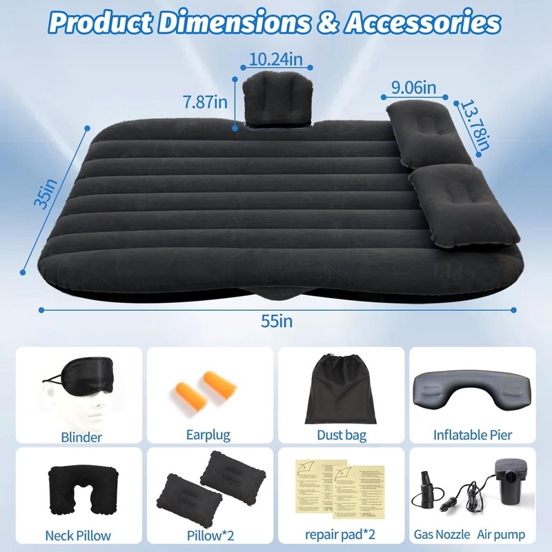 Inflatable Back Seat Bed for Car Camping gallery