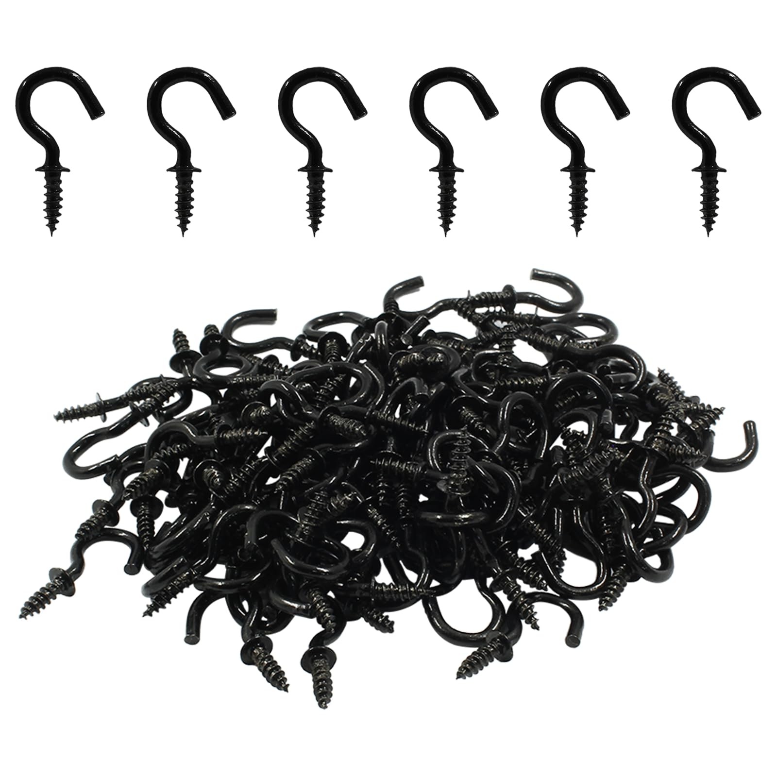 120 1/2 Inch Ceiling Cup Hooks, Screw Hooks, Self-Tapping Metal Hanging Hooks gallery