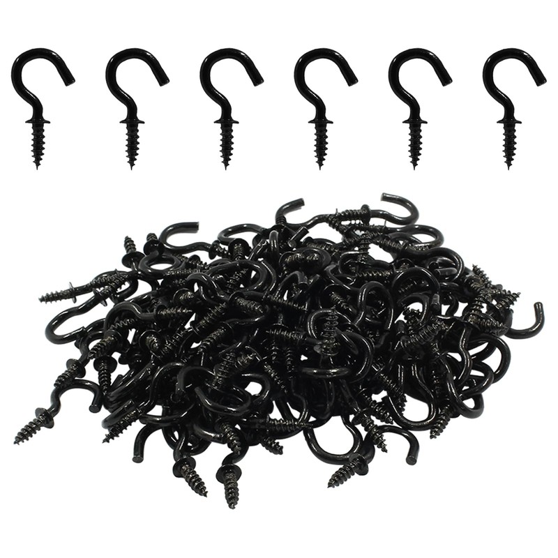 120 1/2 Inch Ceiling Cup Hooks, Screw Hooks, Self-Tapping Metal Hanging Hooks gallery