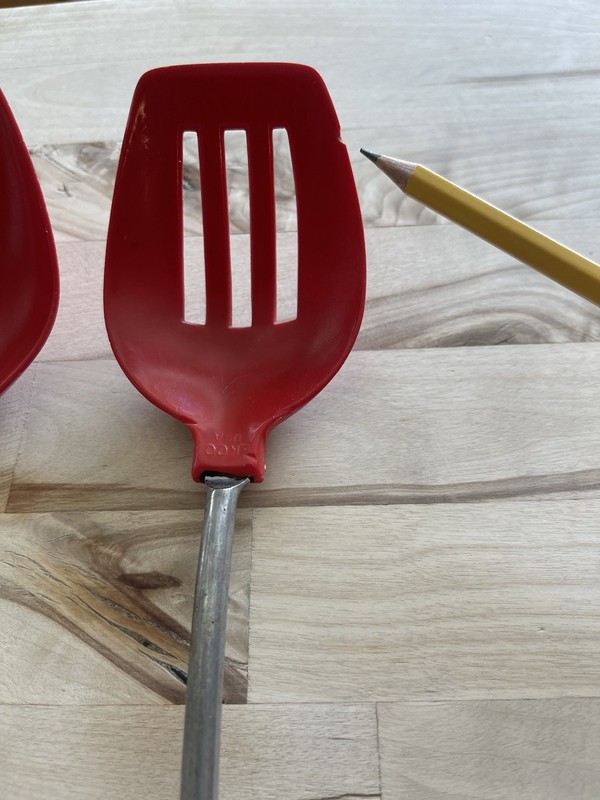 Vintage Ekco Nylon Slotted And Solid Serving Spoons 11” Red RARE Color gallery