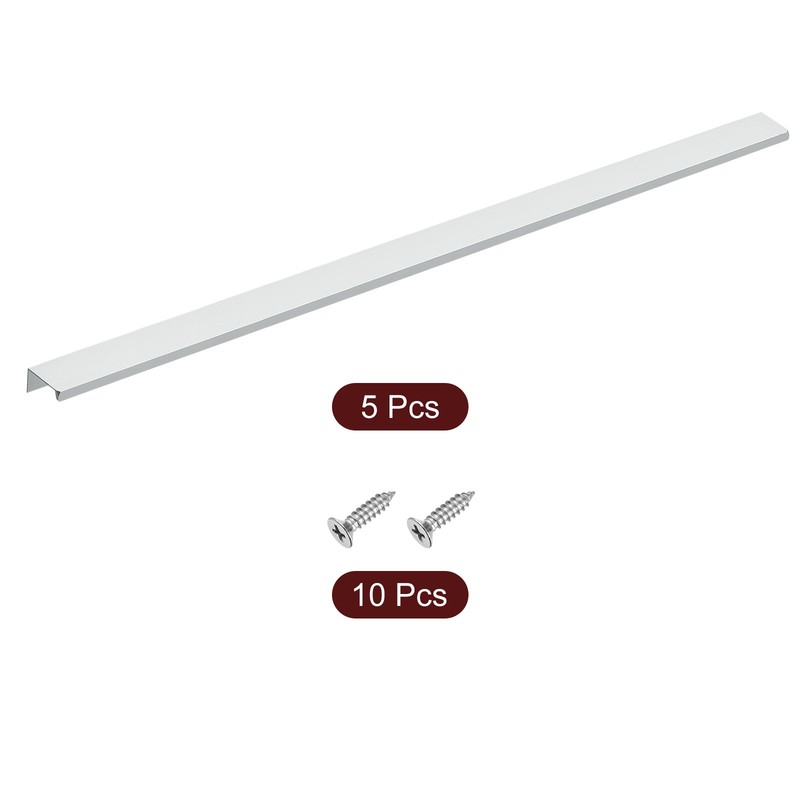Cabinet Edge Finger Pull, 5pcs 600mm / 23.62" Hidden Cabinet Pulls, Silver gallery