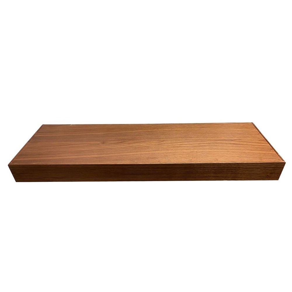 Rok Hardware Single Piece Floating Kitchen Shelf, 42 Inch Length, Walnut Finish