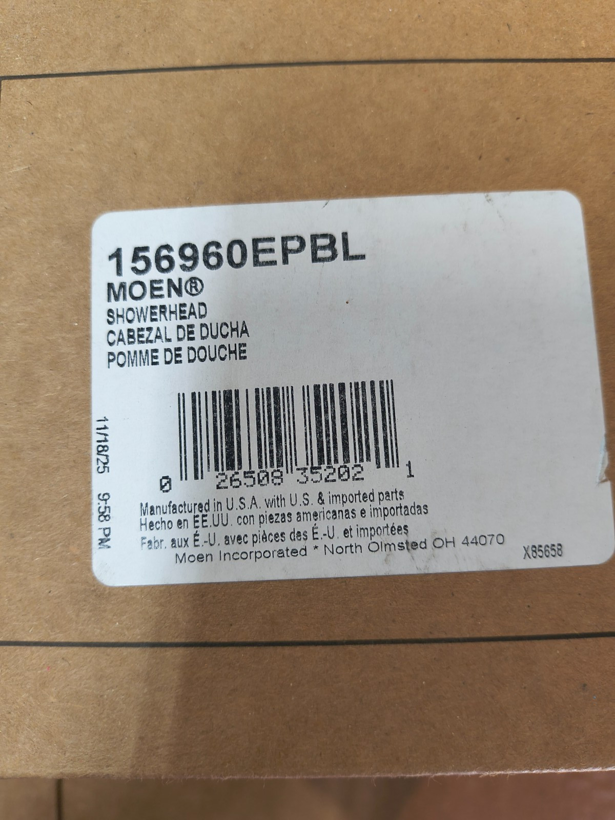 Moen Shower Head Eco-Performance 2-gpm Matte Black For Caldwell Shower 82496EPBL gallery