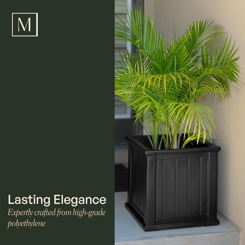 Cape Cod 24" White Rectangle Planter with Water Reservoir - Durable Polyethylene gallery