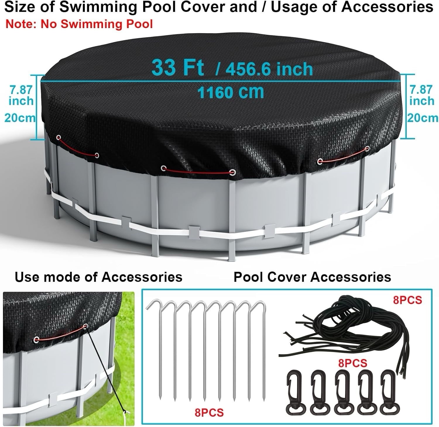 33 Ft Round Pool Cover, Winter Covers for Above Ground Pools gallery
