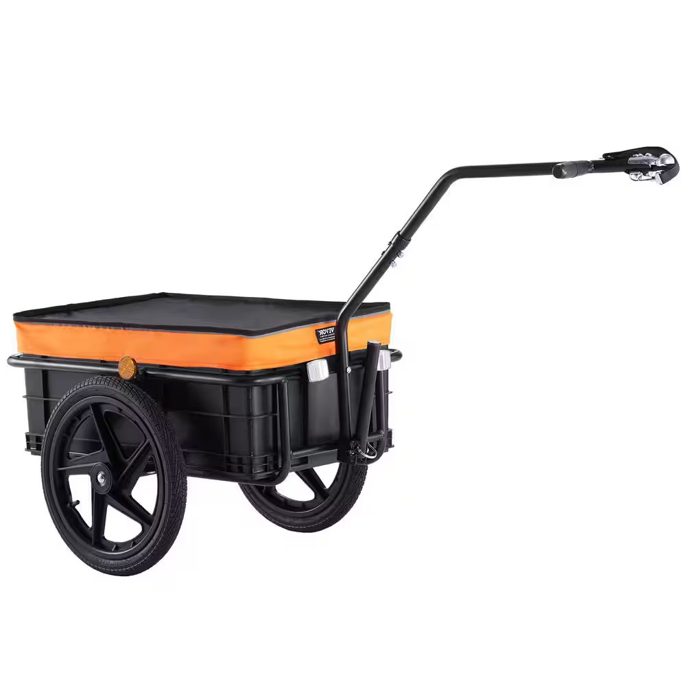 Bike Cargo Trailer 88 Lbs. Load Capacity 2.44 Cu. Ft. Metal Garden Cart W/Hitch gallery