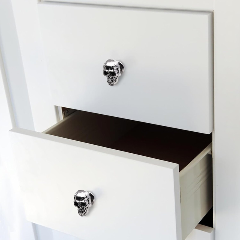 6 Pack Skull Skeleton Drawer Knobs, Vintage Single Hole Cabinets Pulls for Drawe gallery