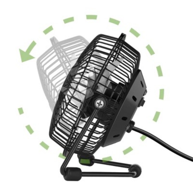 4" USB Powered Adjustable Head Personal Desk Fan Black gallery