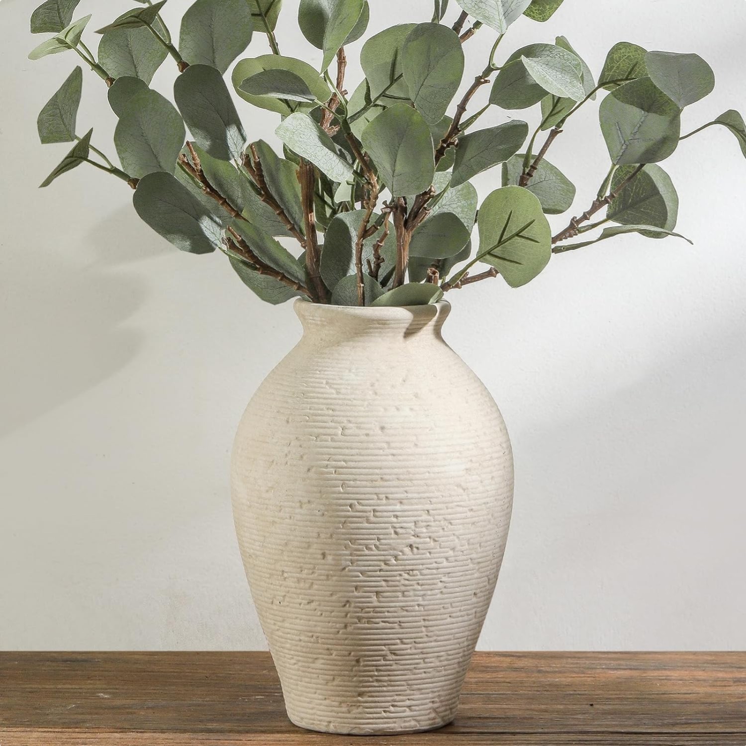 Elegant 9" Flower Vase - Waterproof Handcrafted Ceramic Decor for Living Spaces gallery