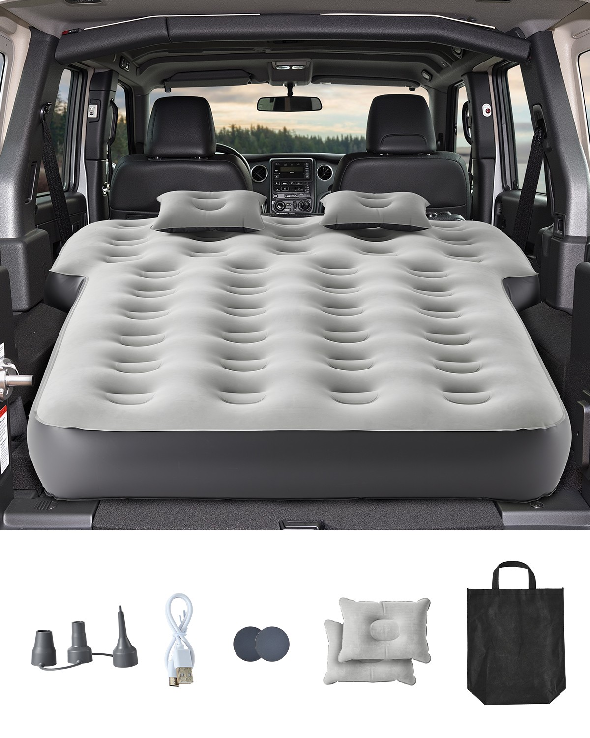 VEVOR Car Air Mattress Inflatable Car Camping Travel Bed Sleeping Pad Built gallery
