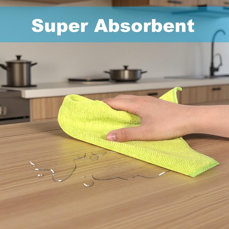 Microfiber Cleaning Cloths, 15 Pack Cleaning Rags, Wet and Dry Use Cleaning T... gallery