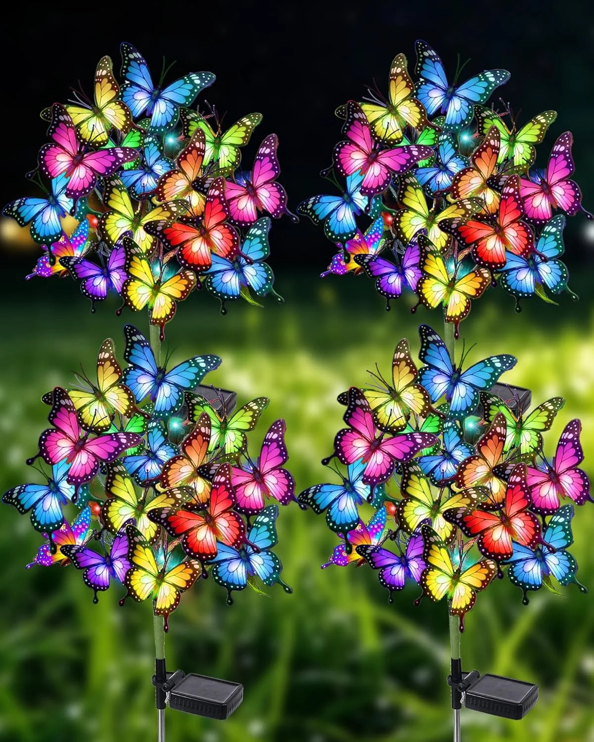 Solar Lights Outdoor Waterproof Decorative Solar Garden Lights Outside 4 Pack wi gallery