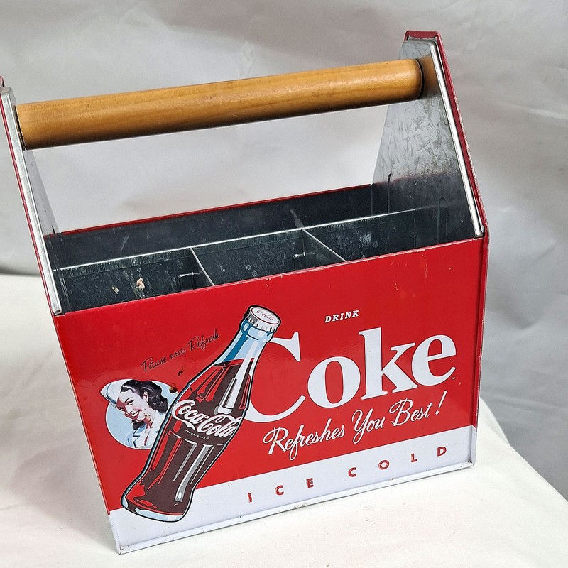 Coca Cola Coke 16 Pc. Gibson Flatware Silverware Set plus Metal Caddy gallery