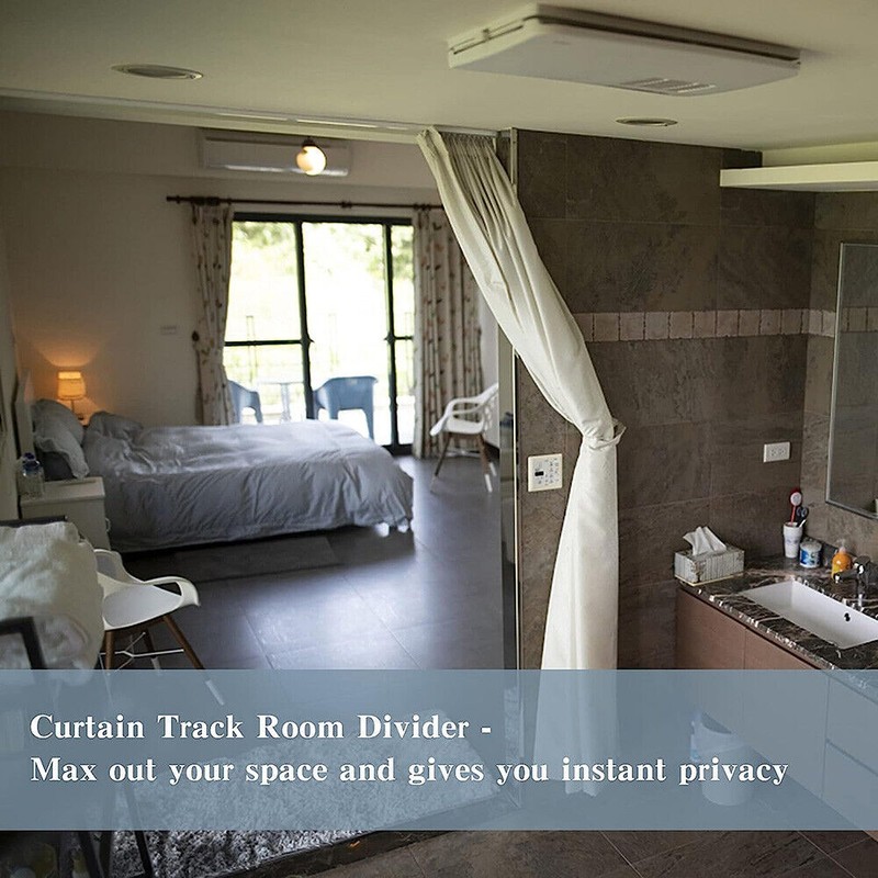 5M Bendable Curtain Track Wall Side Mounted Rail Gliders Flexible Curtain Track gallery