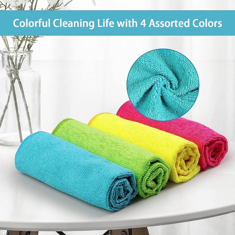 12-Pack Microfiber Cleaning Cloths – Multi-Color, Scratch & Lint Free gallery