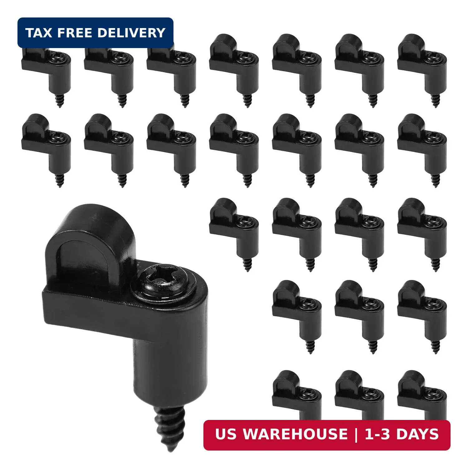24pcs 3/8 Inch Nylon Window Screen Clips with Screws, Diecast Door Glass Secure gallery
