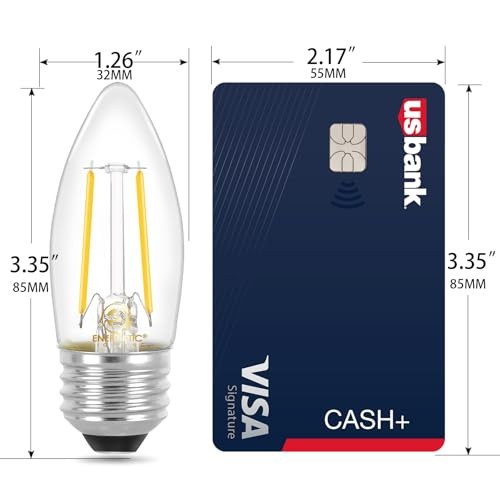 Energetic B10 B11 LED Filament Bulb E26 Candelabra Medium Base 4000k Cool White gallery