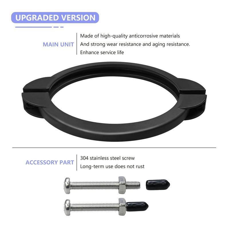 Sand Filter Valve Clamp with Screws Compatible Intex 16"(DN) Black gallery