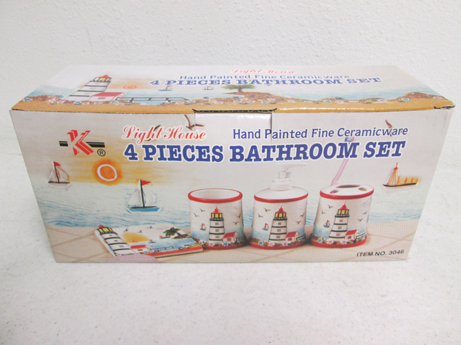 Lighthouse Ceramic 4 PC Bathroom Set. Item #3046 gallery