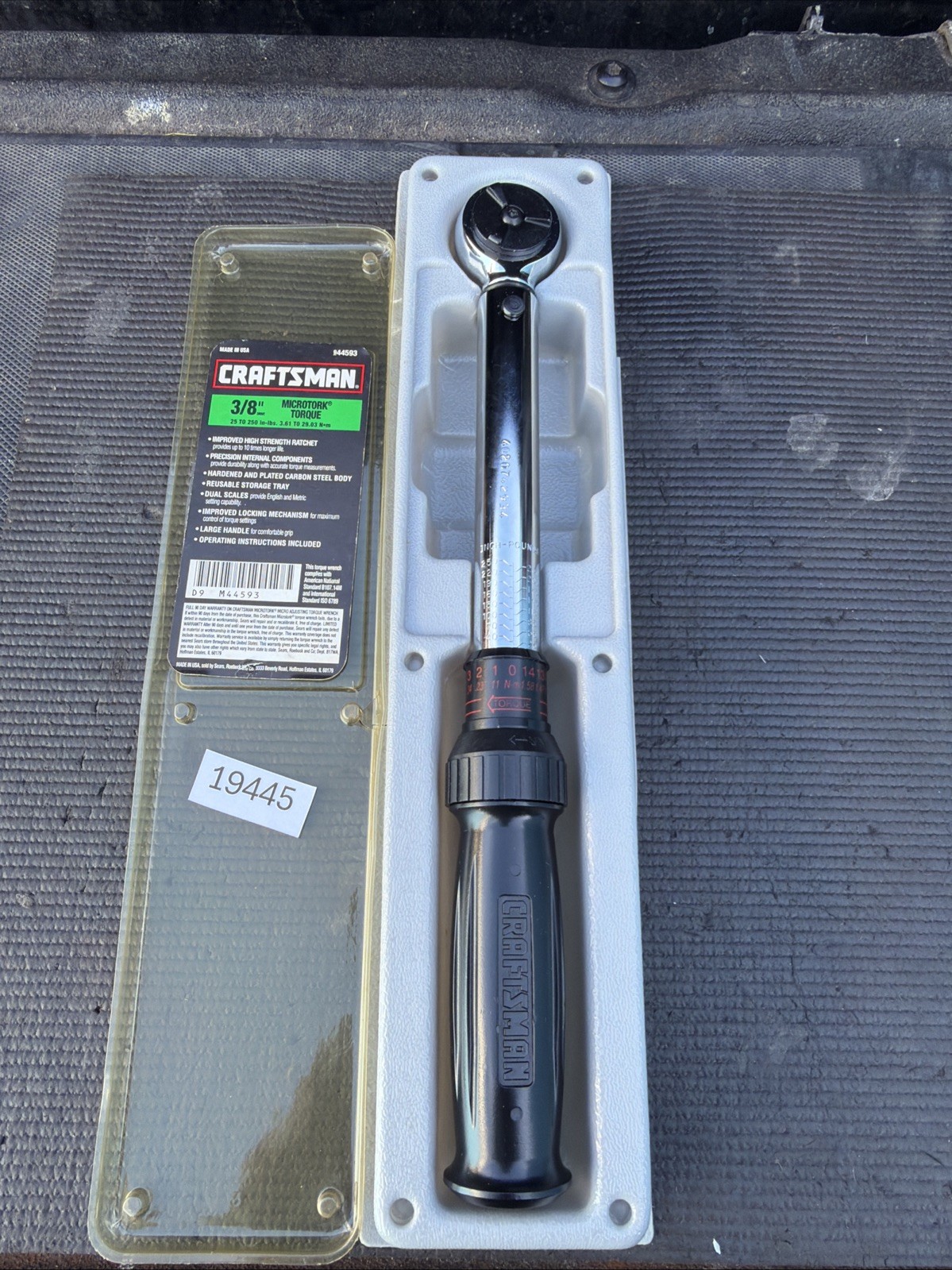 Sears Craftsman 3/8" Drive Microtork Torque Wrench 44593 USA NOS 25-250ft Lbs gallery