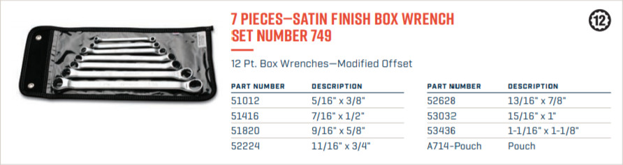 Wright Tool WRIGHTGRIP® 2.0 12 Point Box Wrench Set 7 Piece SAE 749 gallery