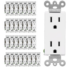 30Pack White TR Decora Duplex Outlet Receptacle 15 Amp 125 Volt Tamper Resistant