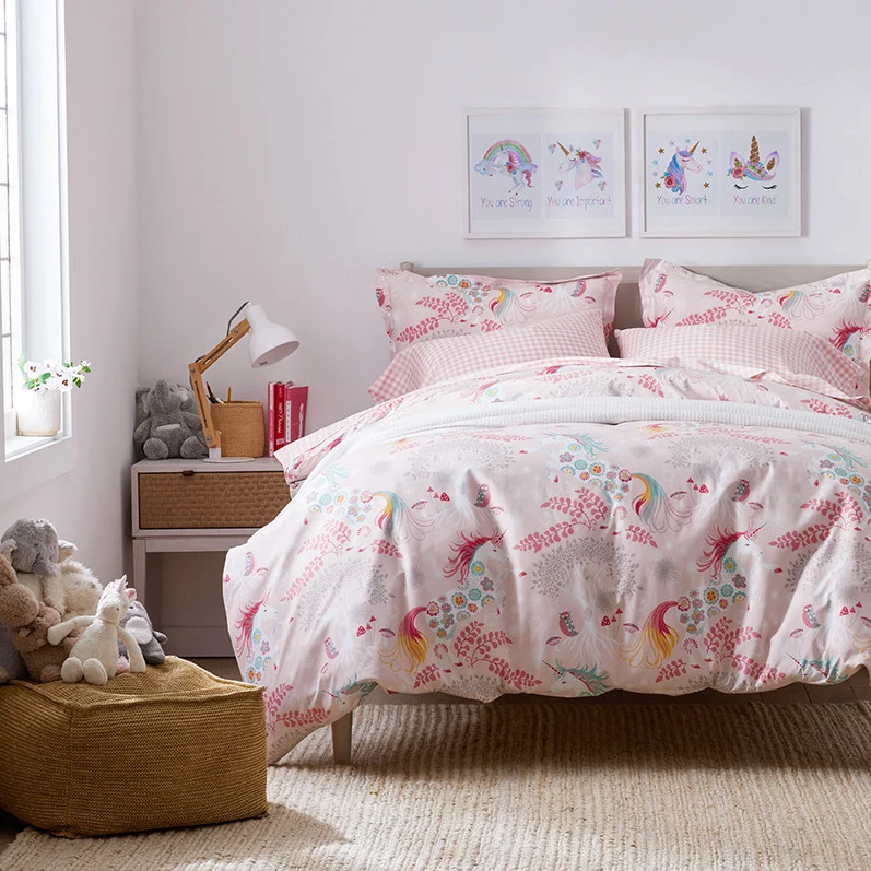 The Company Store Fancy Unicorns Cool Organic Cotton Percale Comforter Set gallery
