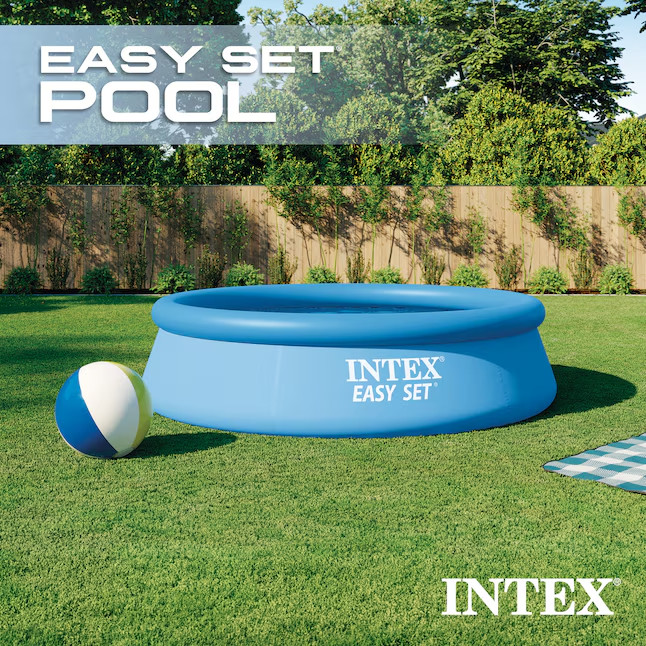 Intex 10ft x 30in Easy Set Pool Inflatable Top Ring Above Ground Swimming Pool gallery
