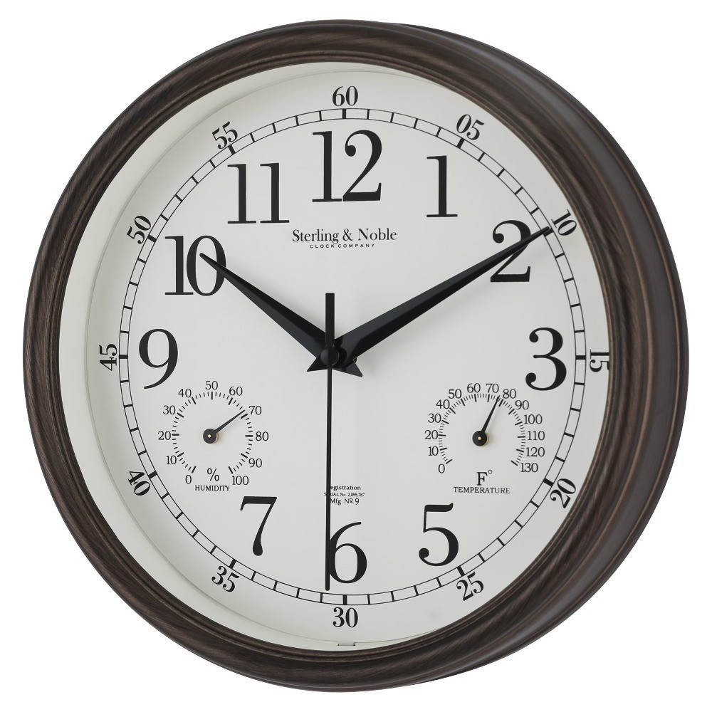 Analog Quartz Traditional Indoor and Outdoor Wall Clock gallery