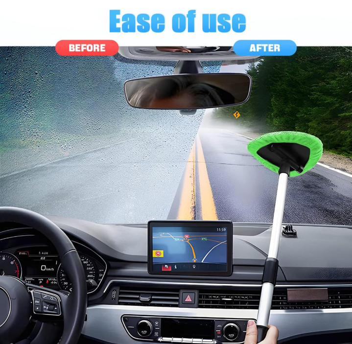 Windshield Cleaning Tool Kit Car Window Glass Wiper Cleaner Brush Pad Extendable gallery