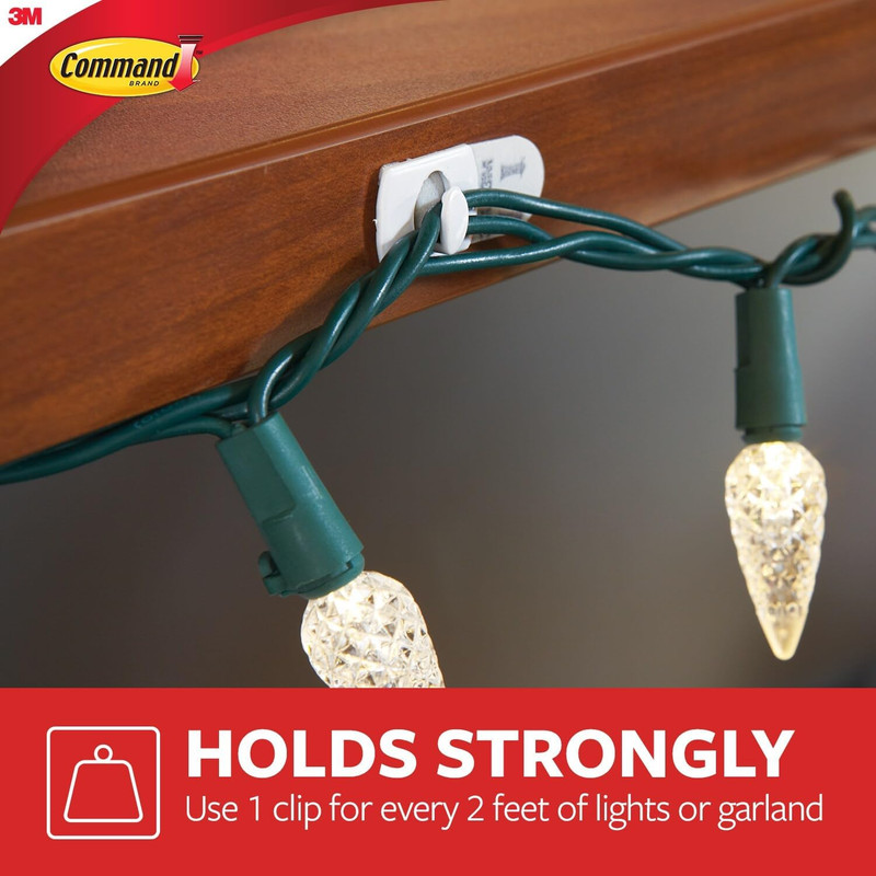 Command Decorating Clips, 40 Clips and 48 Strips, Damage-Free Hanging Light Clip gallery