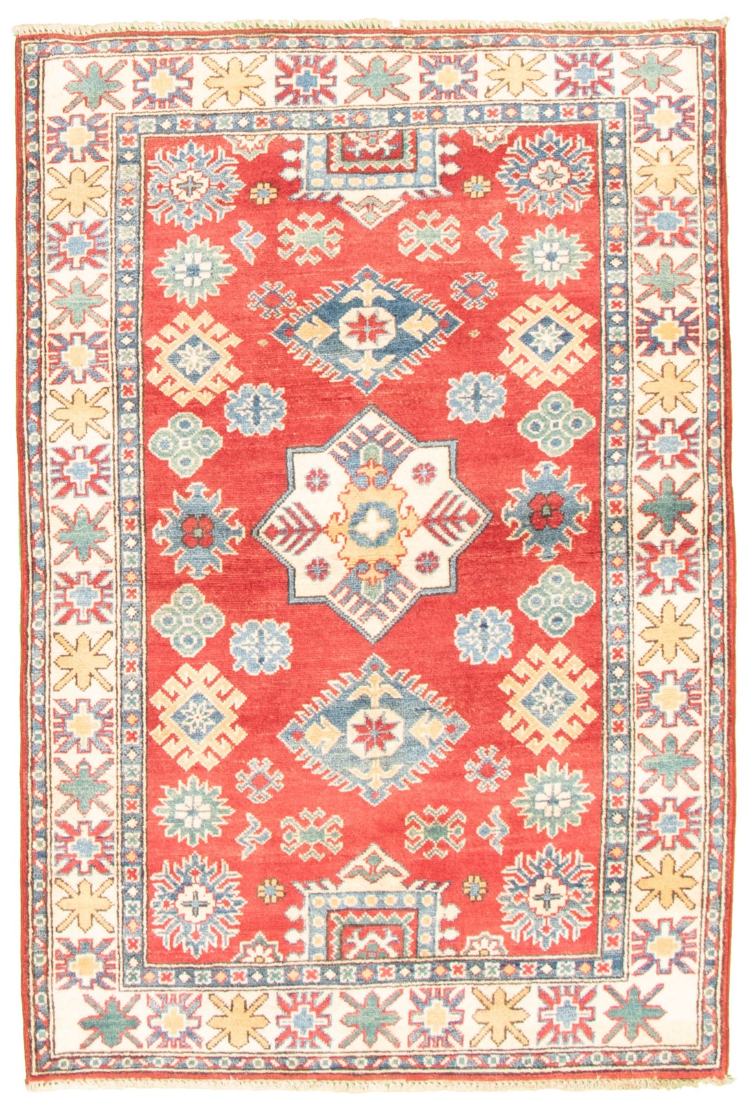 Traditional Hand-Knotted Geometric Area Rug 3'11" x 5'8" Oriental Wool Carpet gallery