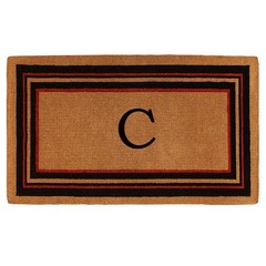 180061830C Esquire Monogram Doormat, Extra-Thick 18″ x 30″ x 1.50″, Natural/B…