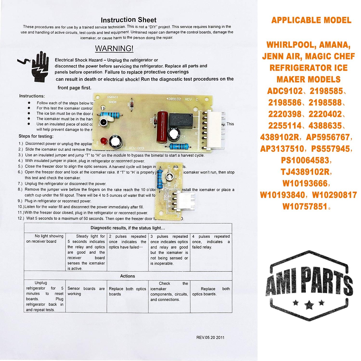 4389102 W10757851 Refrigerator Ice Control Board Kit Replacement for 2255114 gallery