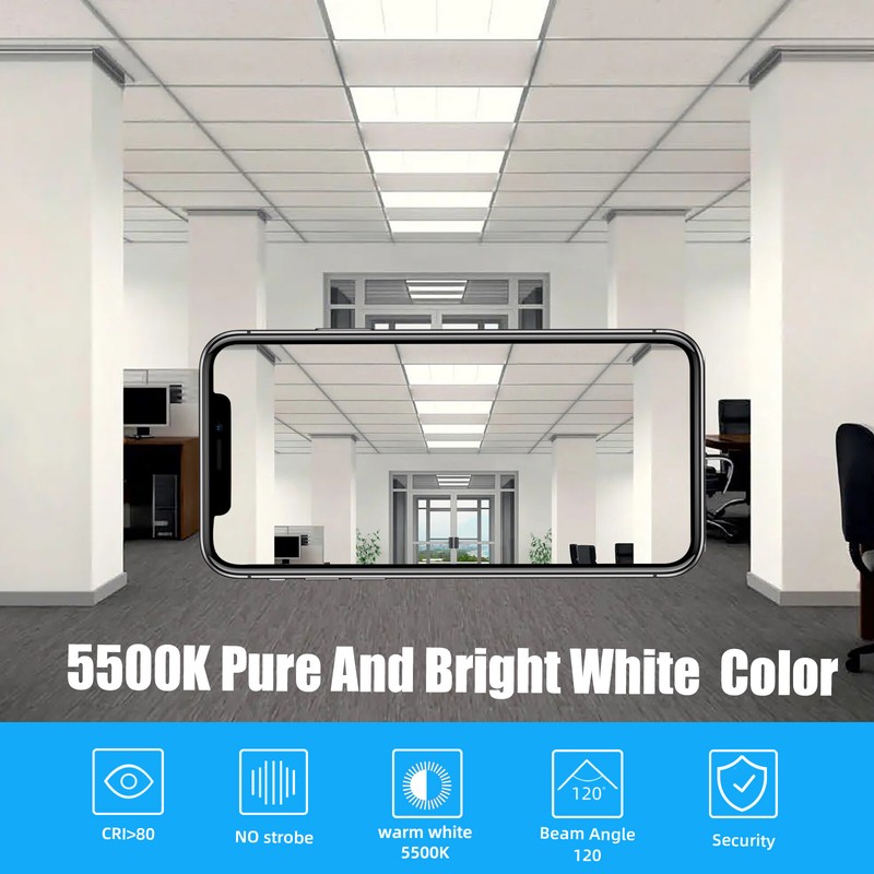 2-20Pack 2x2 Ft LED Flat Panel Light Drop Ceiling Flat Recessed Troffer Fixture gallery