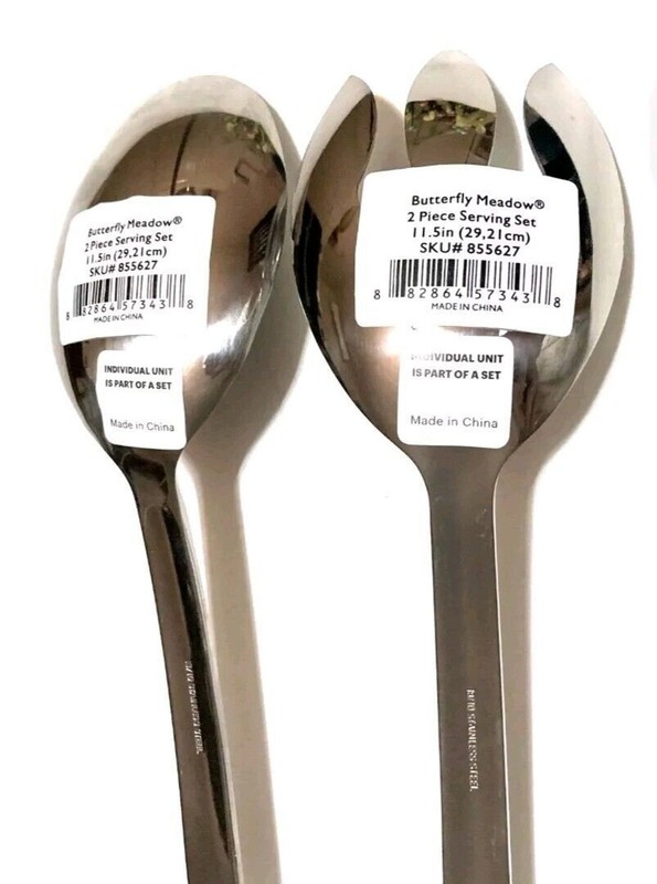LENOX BUTTERFLY MEADOW 2-PCS SERVING FLATWARE SET SPOON SPORK 11.75" NEW gallery