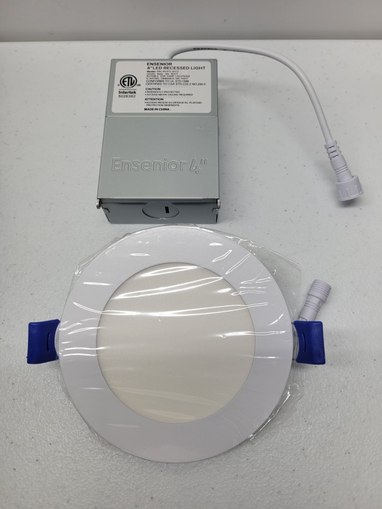 Single Ensenior 4 Inch Ultra-Thin LED Recessed Ceiling Light with Junction Box