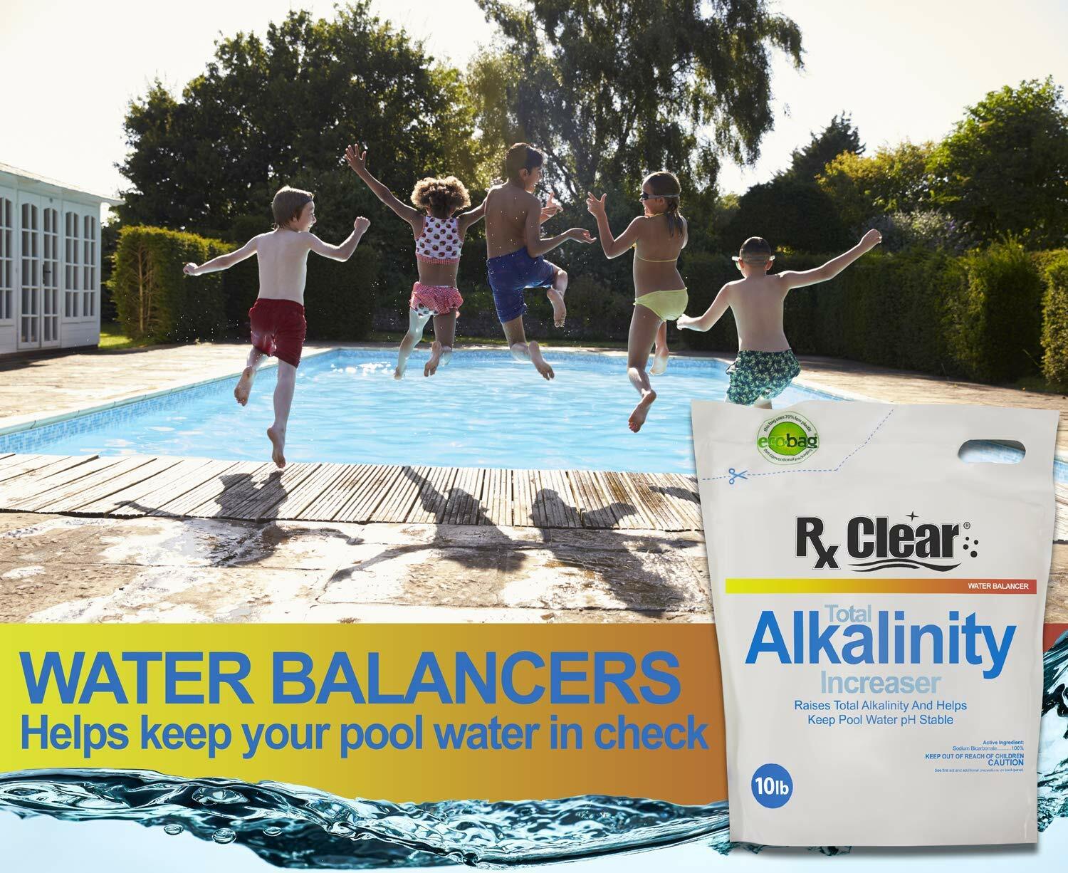 Rx Clear Swimming Pool Alkalinity Up Increaser Plus Sodium Bicarbonate - 10 lbs gallery