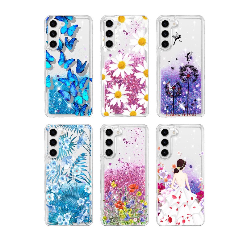 Pretty Liquid Glitter Phone Case Siilcone Cover For Samsung S23 S24 A16 A05s A35 gallery