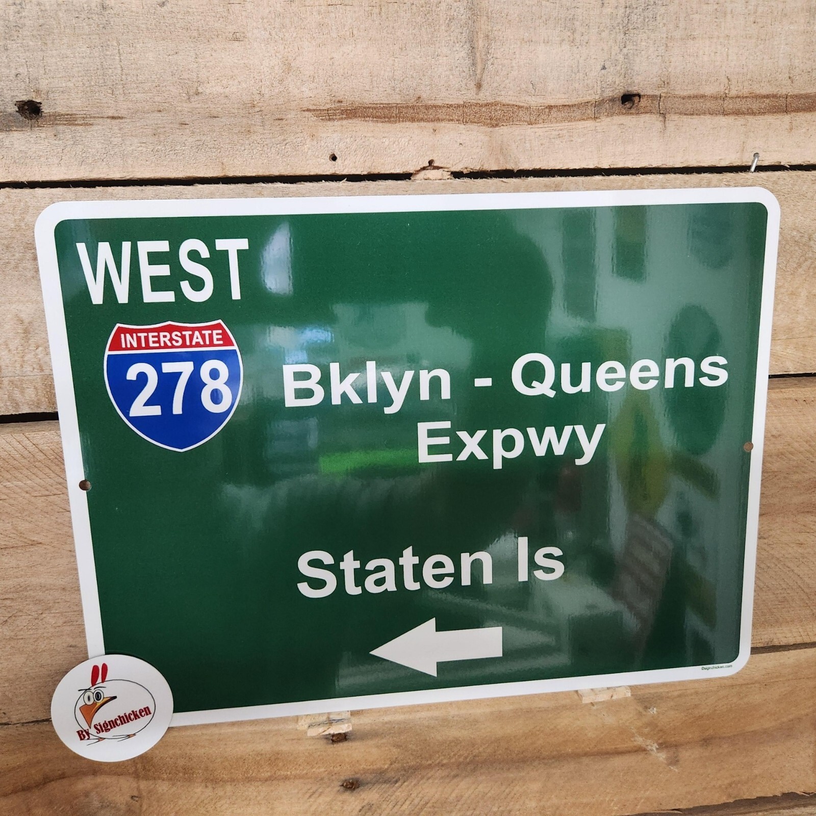 Mini Interstate Road Sign, New York, I278, BROOKLYN QUEENS- ALUMINUM SIGN, gift gallery