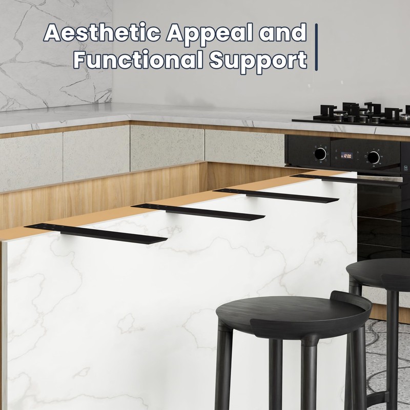 BATODA 14" Countertop Support Brackets (4 pcs) for Granite - Heavy Duty L She... gallery